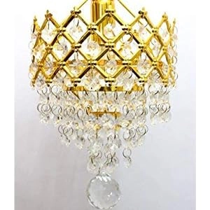 Vikas Light Round Crystal Chandelier Jhoomer - 15W Golden