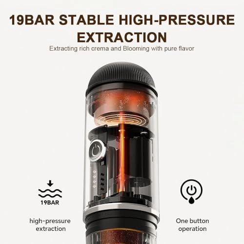 Electric Portable Coffee Maker - 80ml NS Pods and Ground Coffee