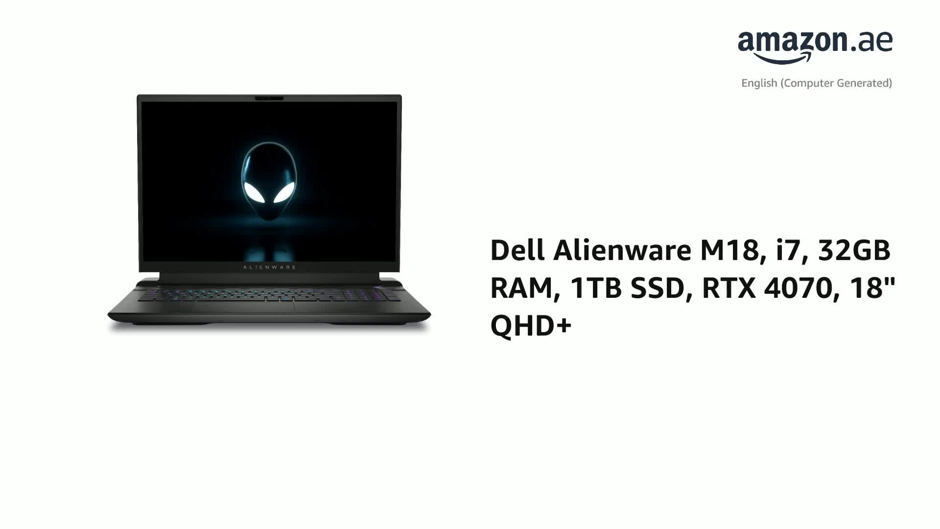 Alienware M18 18R1-ALN-CTO1-M16 - 18'' Core i7-13700HX 32GB DDR5 1TB SSD