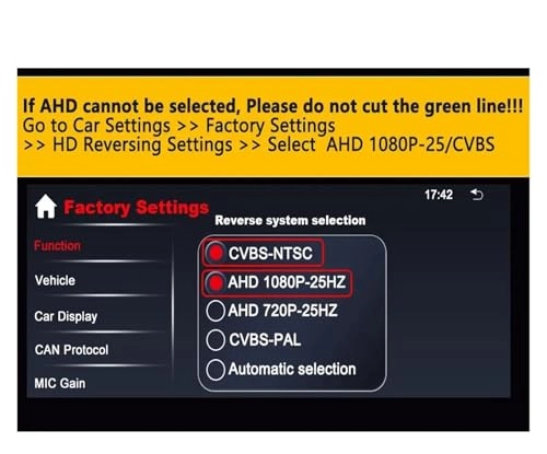 HD Car Rear View Camera - Wire AHD1080P