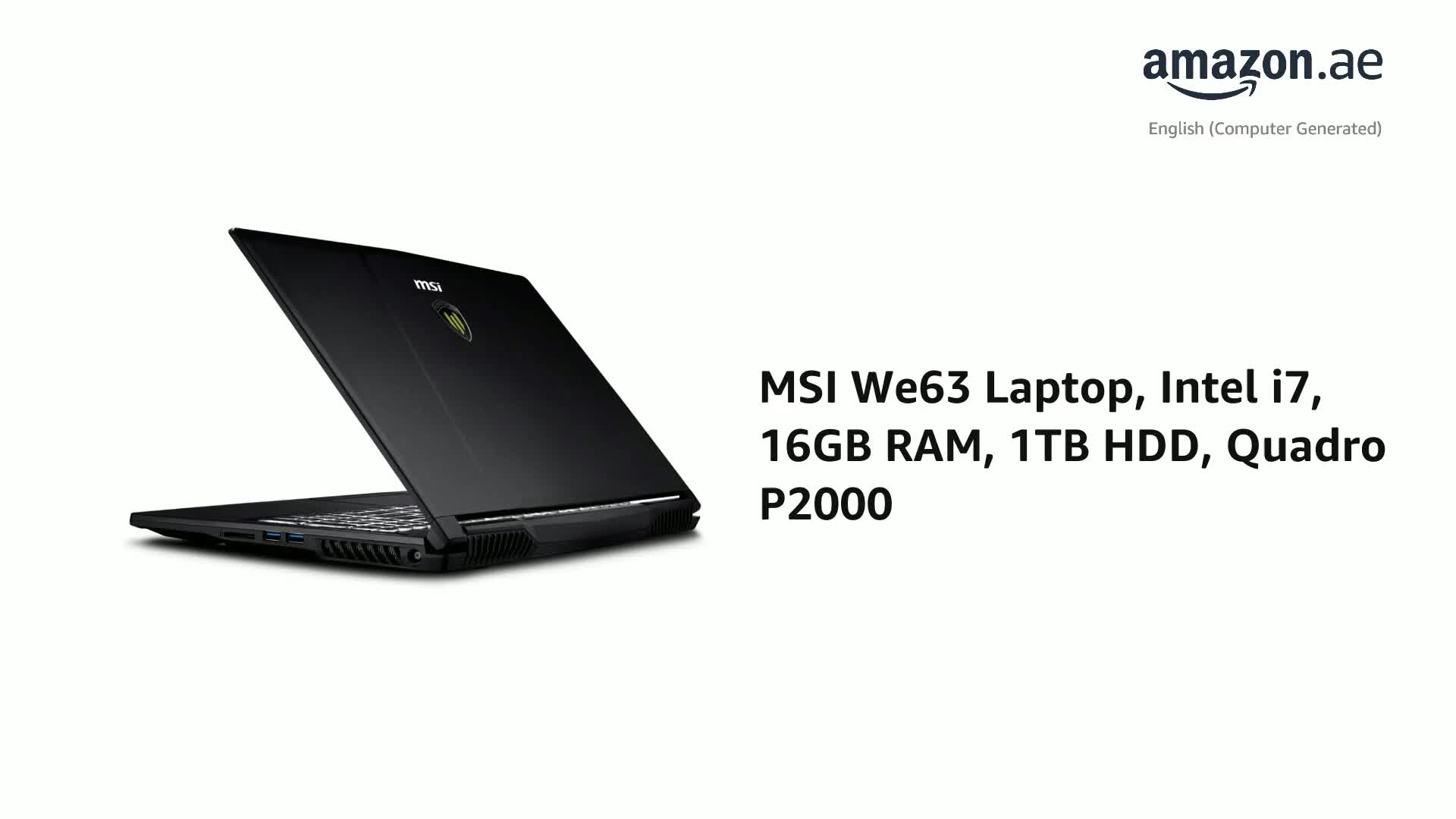 We63 8Sj 9S7-16P632-271 - 15.6'' Core i7-8750H 16GB DDR3 1256GB