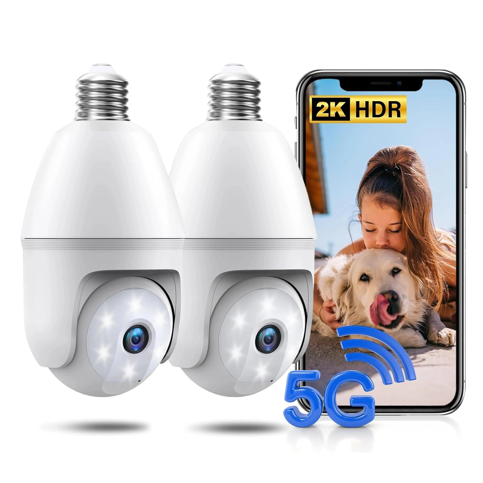 Gyliziex Light Bulb Security Camera 2K Pack