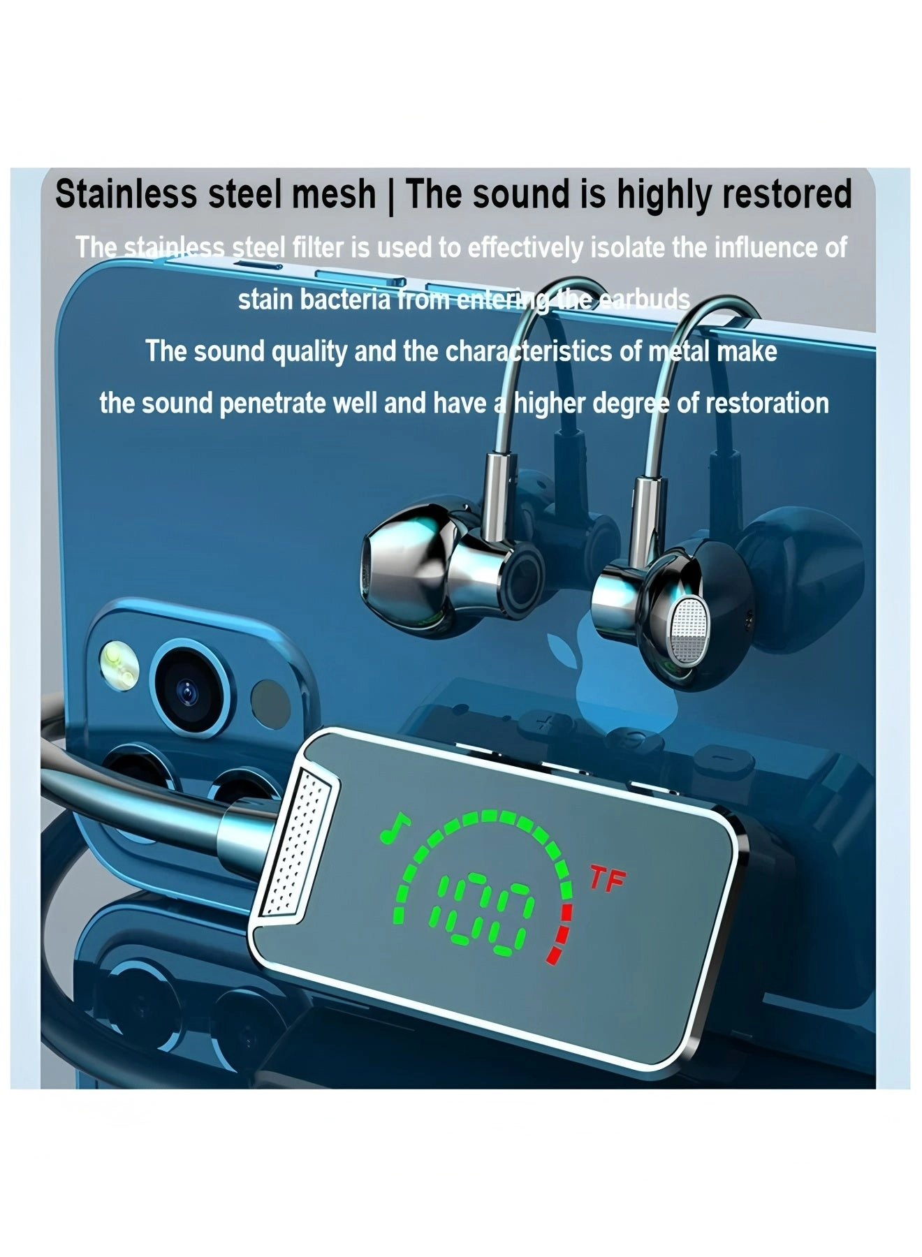 Neckband Bluetooth Earphones Wireless Headphone