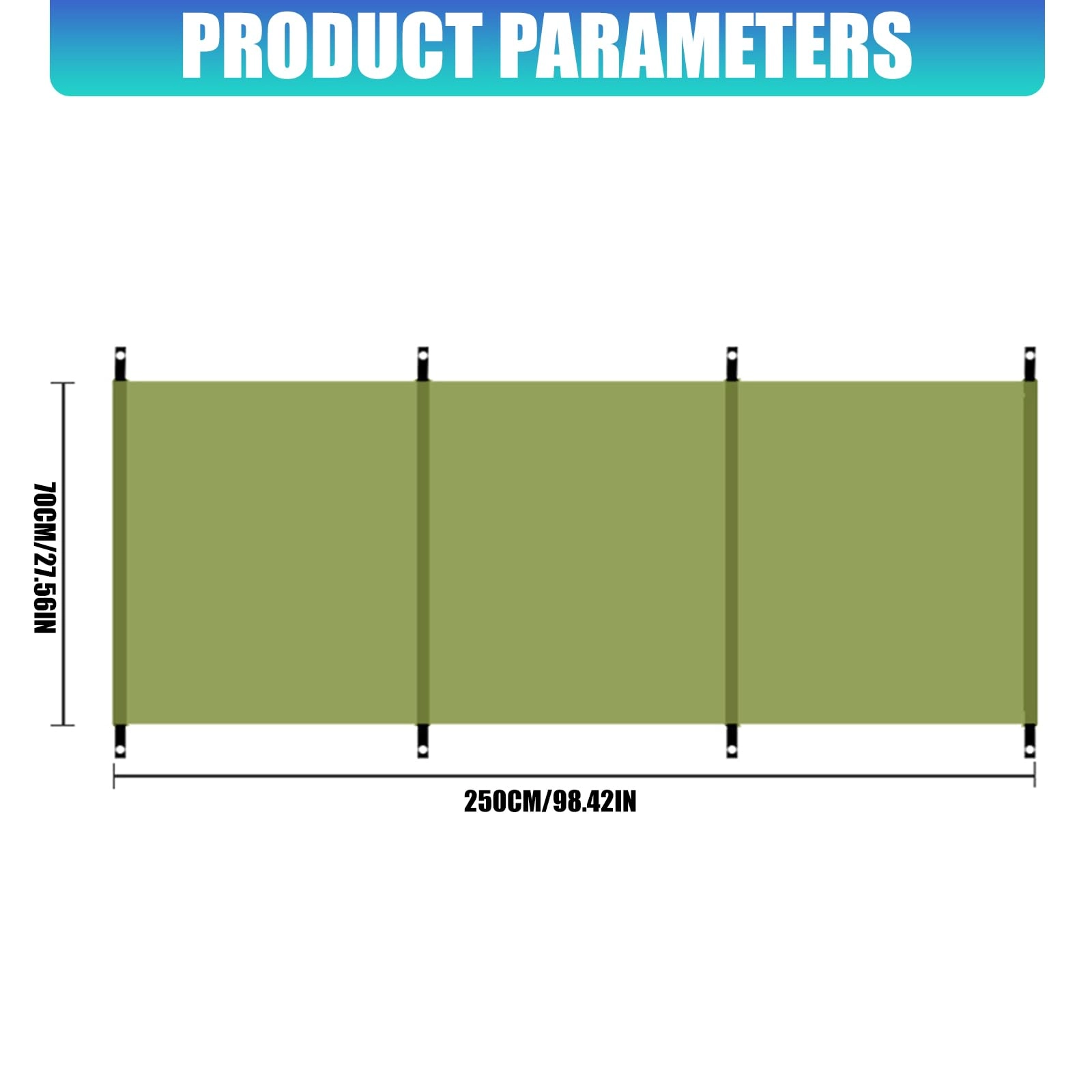 Multipurpose Portable Tent Windbreak - 250x70cm