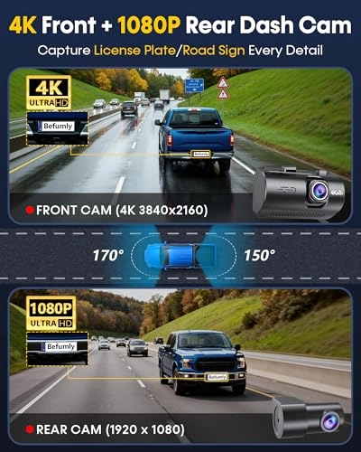Front and Rear Dash Cam - 4K+1080P