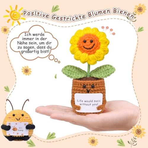 Pocket Hug Bee 8.5 cm + Sunflowers Lucky Charm 15 cm
