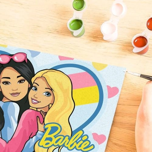 Malen nach Zahlen Kinder Barbie-Duo - 15 Acrylfarben 1 Qualittspinsel