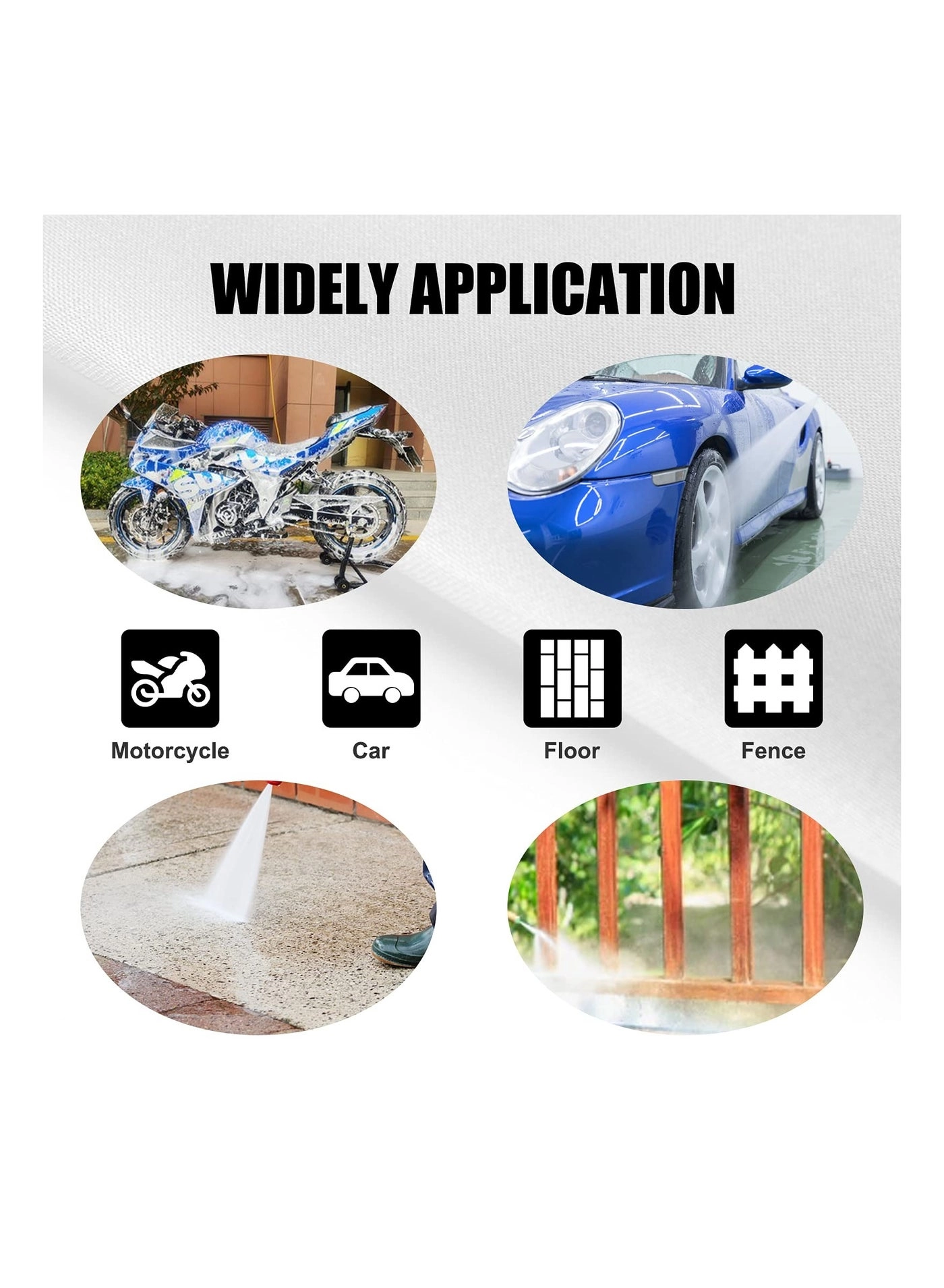 High Pressure Washer Gun - 5 Detachable Nozzle Tips Quick Connect M22-14mm