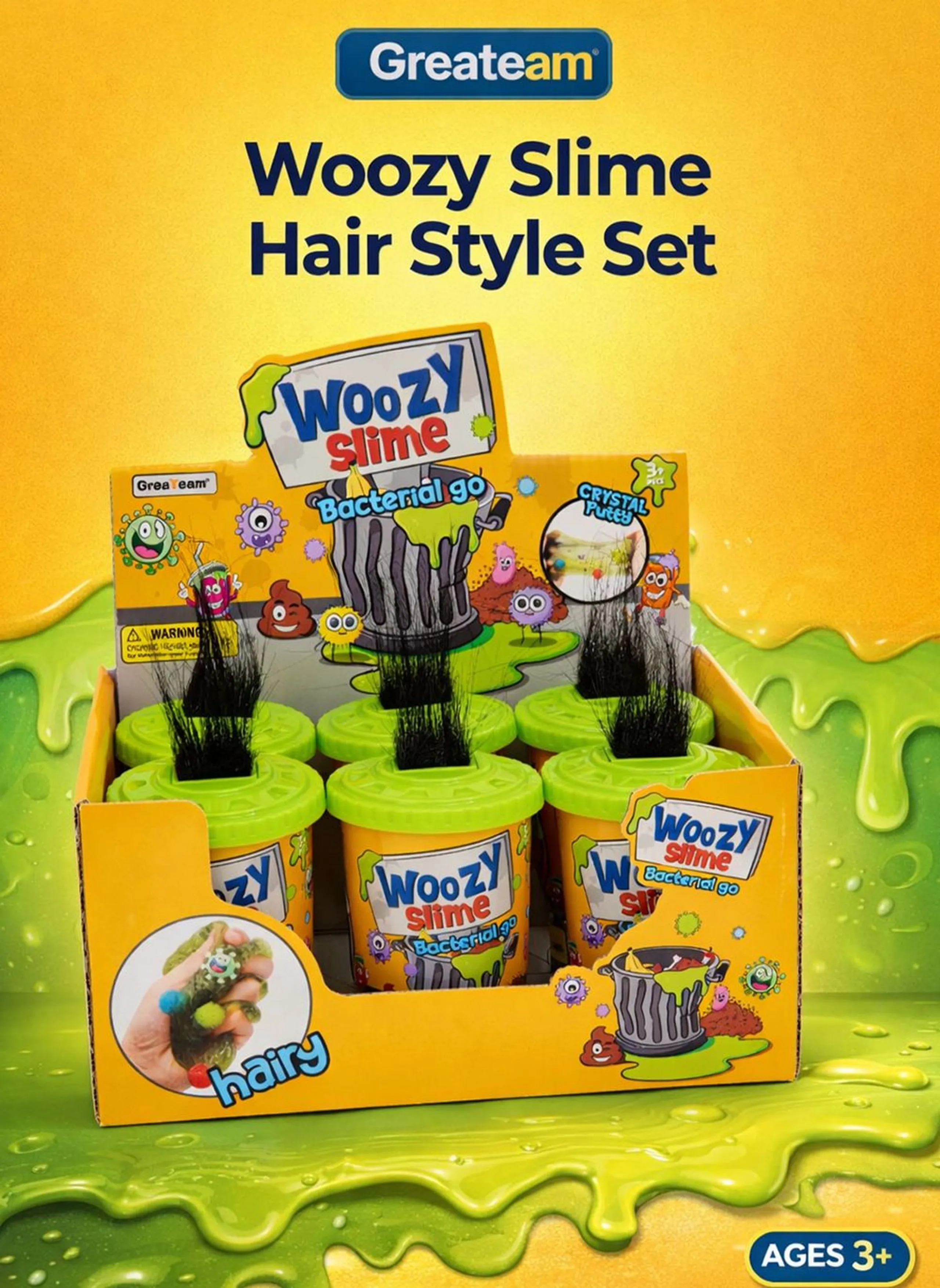 Woozy Slime Hair Style - 3+ years 6 pcs