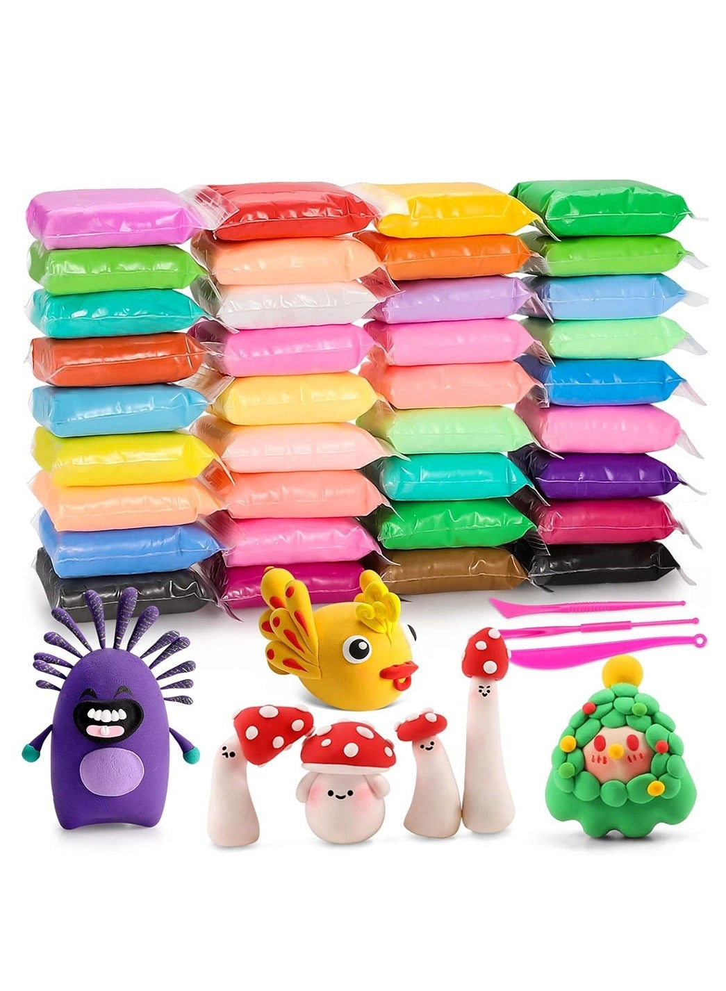 Polymer Clay Kit - Baking with carving tools 36pcs.