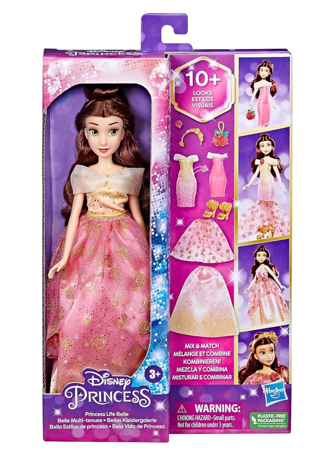 Disney Belle Fashion Doll - 10 Outfit Combinations Ages 3+