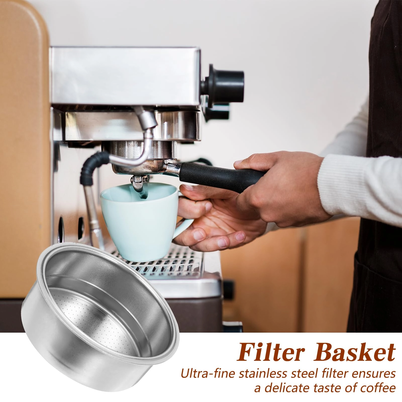 51mm stainless steel coffee filter - 1+2 Cups Capacity