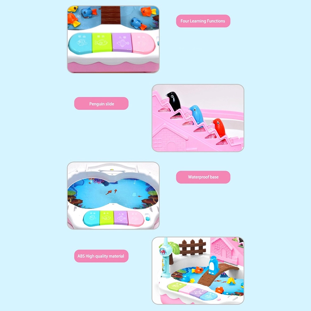 Penguin Slide & Fishing Game - 2-in-1 Pink