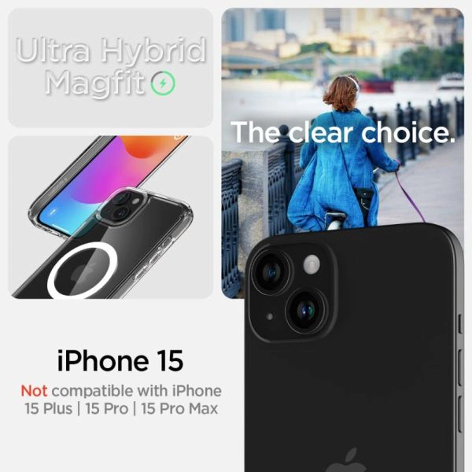 Crystal Hybrid Back Cover for iPhone 15