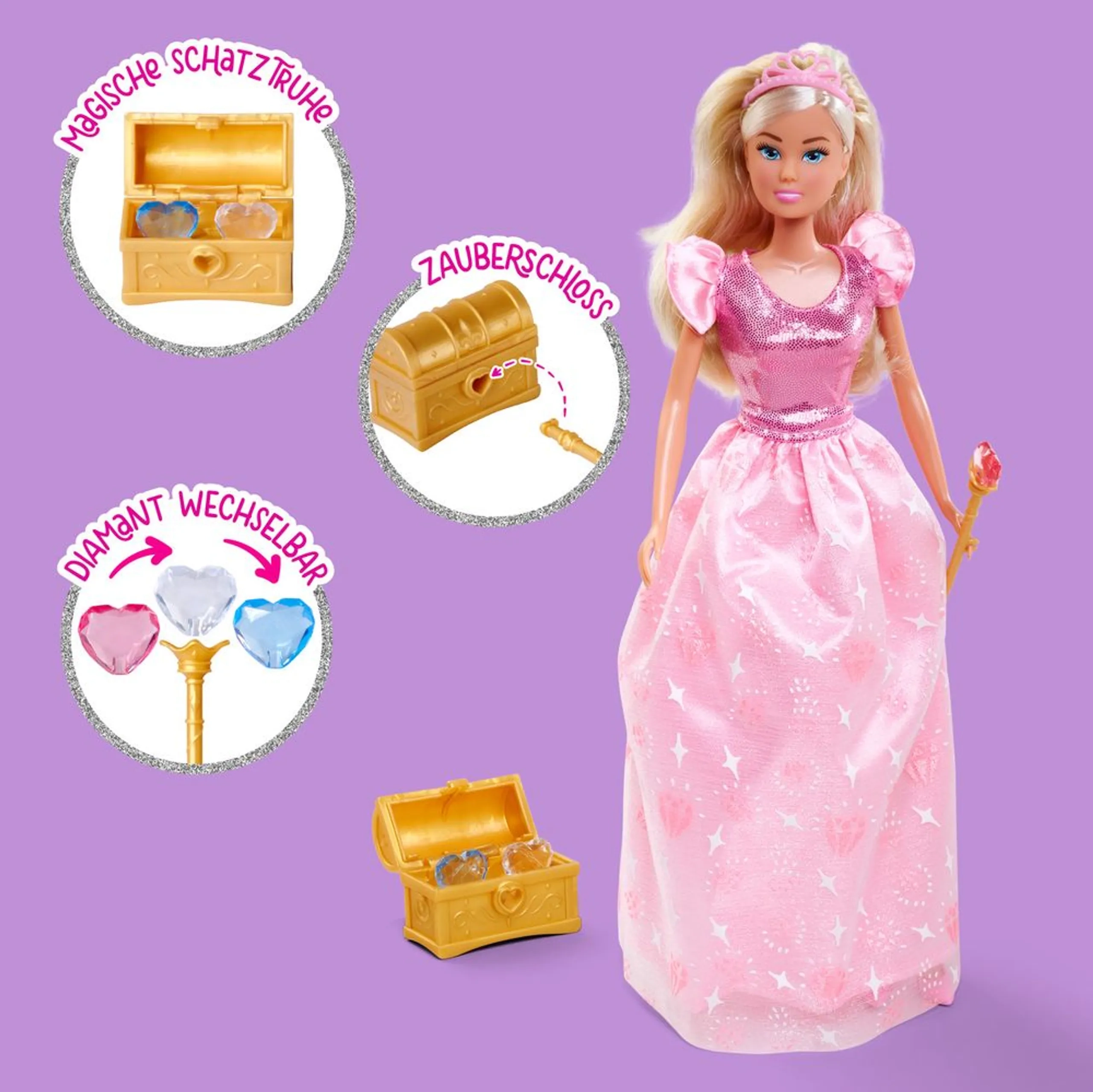 Steffi Love Princess Diamond Fashion Doll - 29 cm Magic Treasure Chest Ages 3+