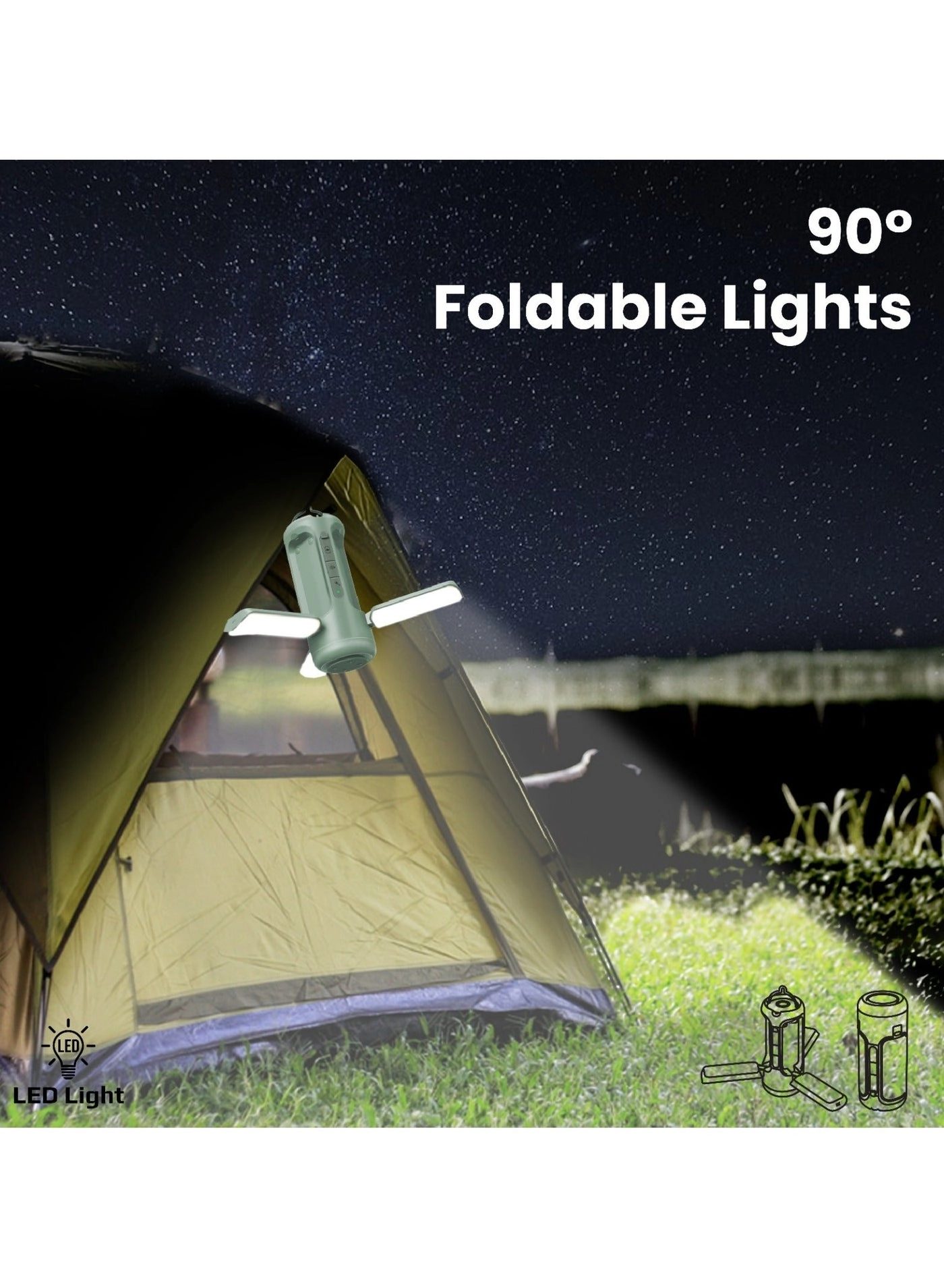 Multifunctional Camping kit-led Light power bank - 6000mAh