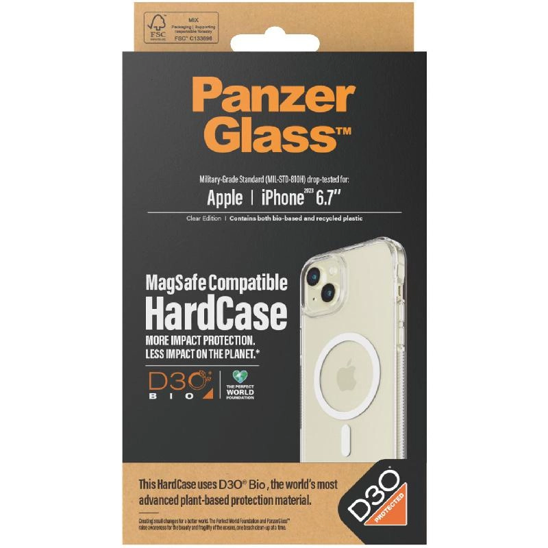 PanzerGlass HardCase D3O Back Cover Mobile Case with MagSafe for iPhone 15 Plus