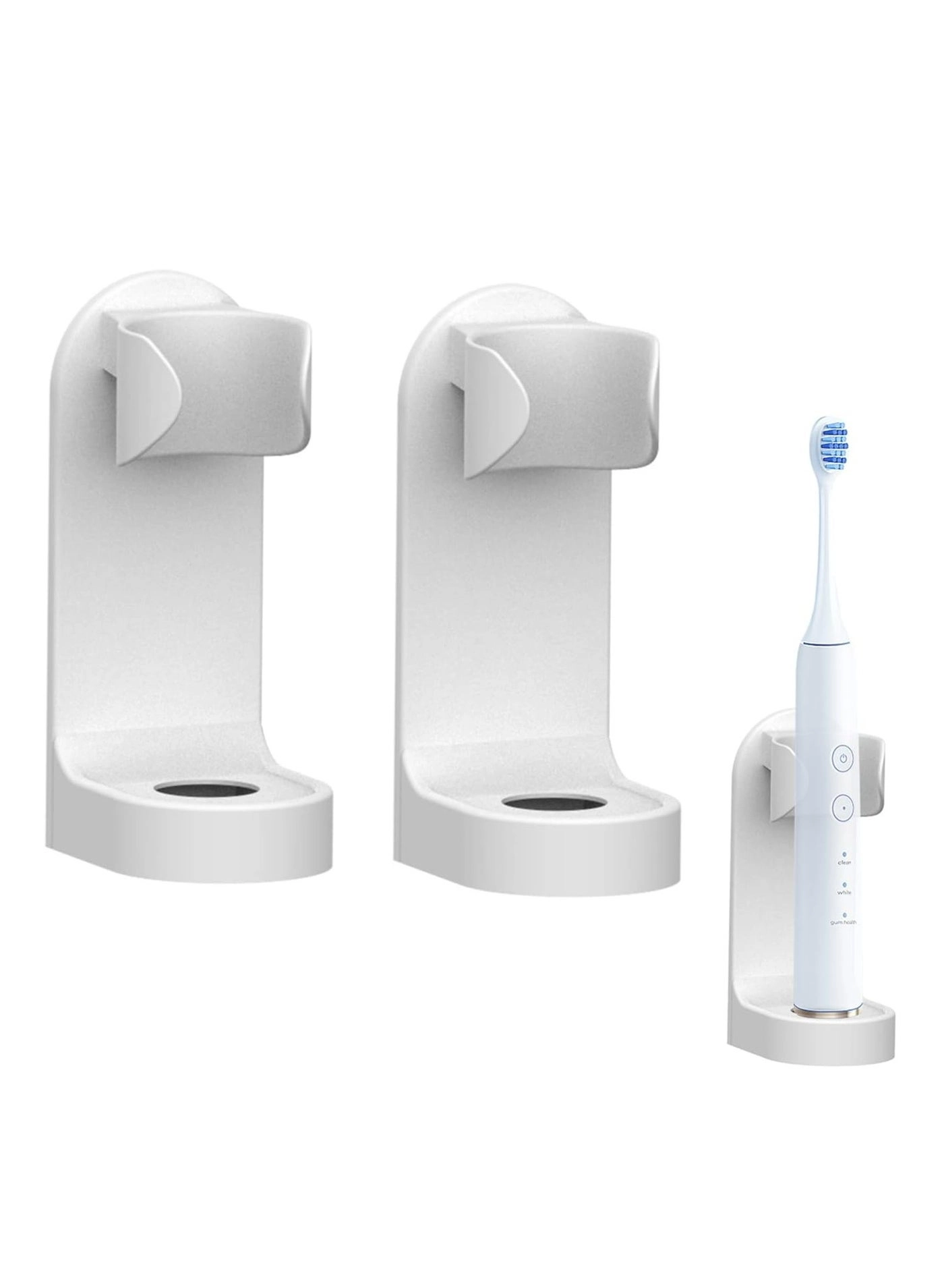 Wall-Mounted Electric Toothbrush Holder - 2pcs Auto Lock & Gravity Release