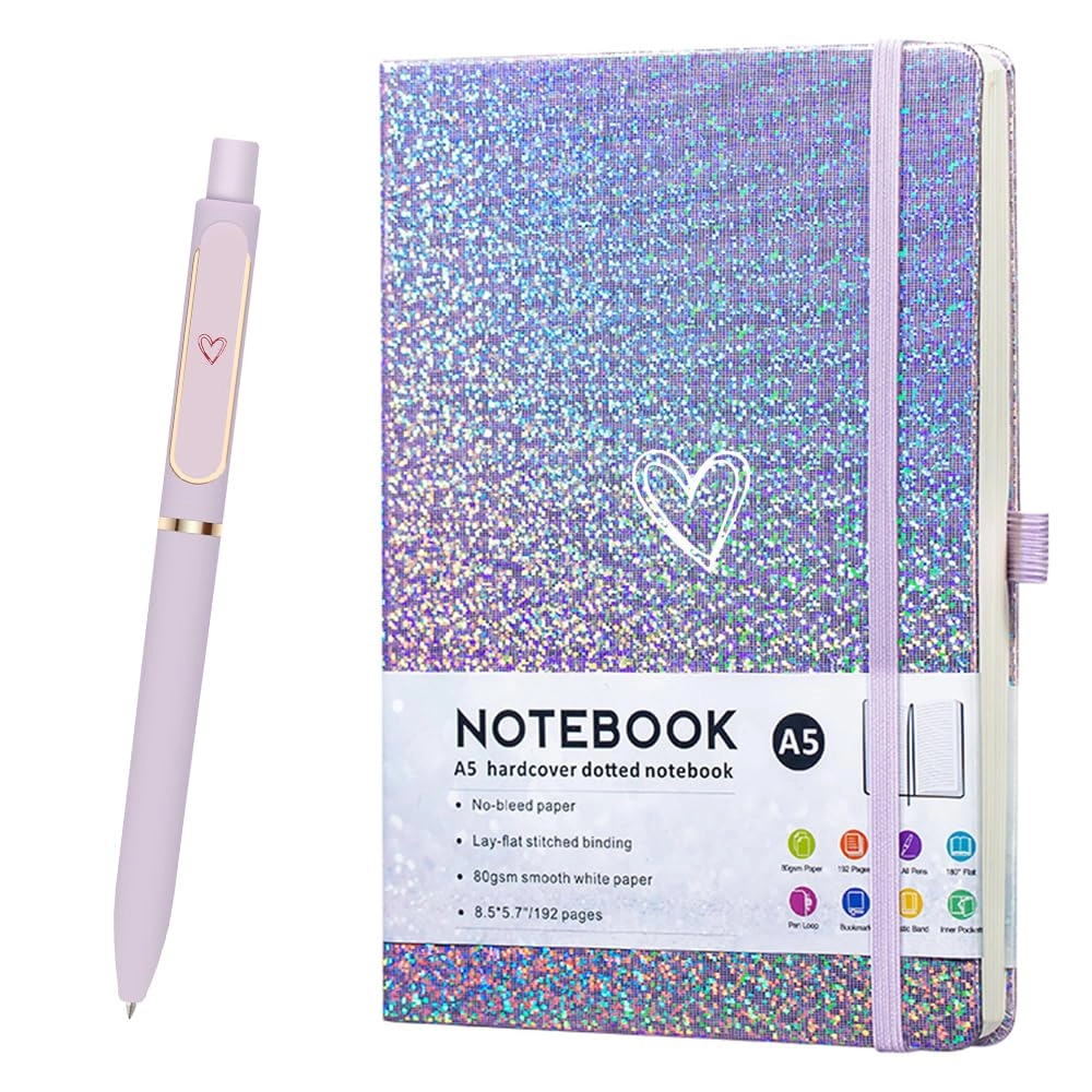 ztuok Glitter Laser A5 Notebook - 192 Pages Hard Cover