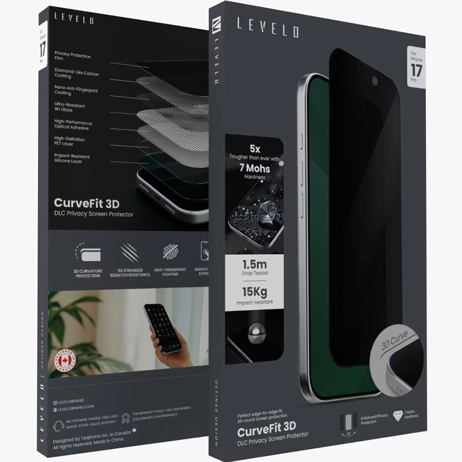 Privacy Glass Screen Protector for iPhone 17 Pro