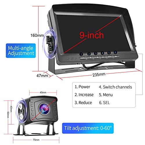 AHD Video Recorder Color LCD Monitor - Wired + Colour Backup Camera - Starlight Color Night Vision 1080P