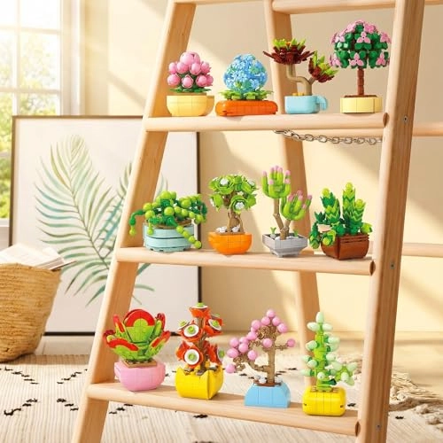 Succulent & Flower Building Block Set - 1255 pcs 12-in-1