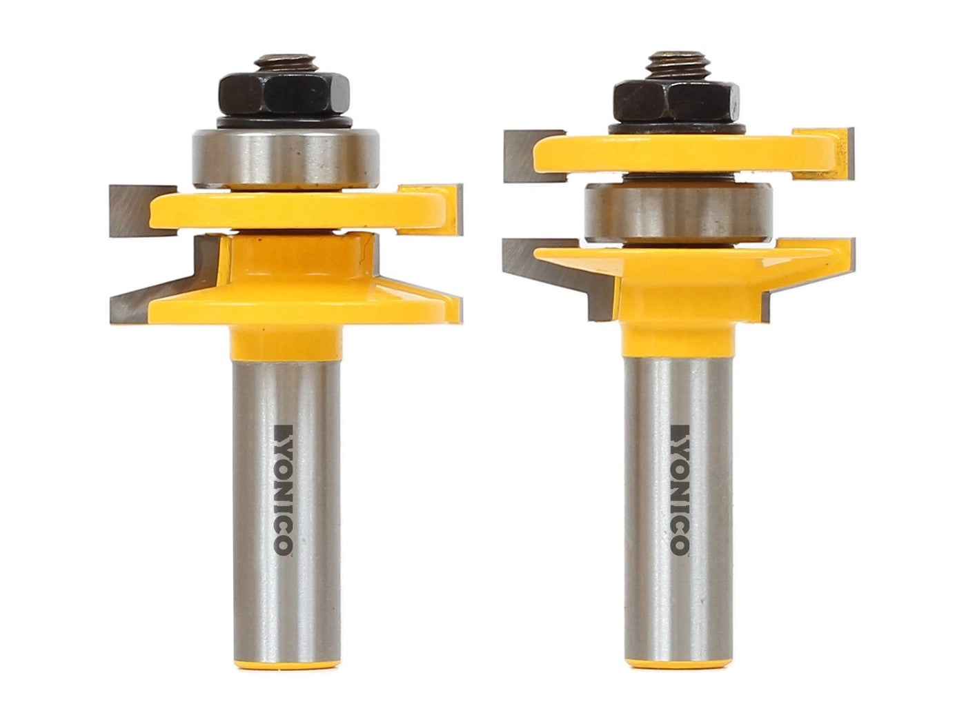 Yonico Cabinet Door Rail and Stile Router Bits - 2 Bit 1/2-Inch Shank