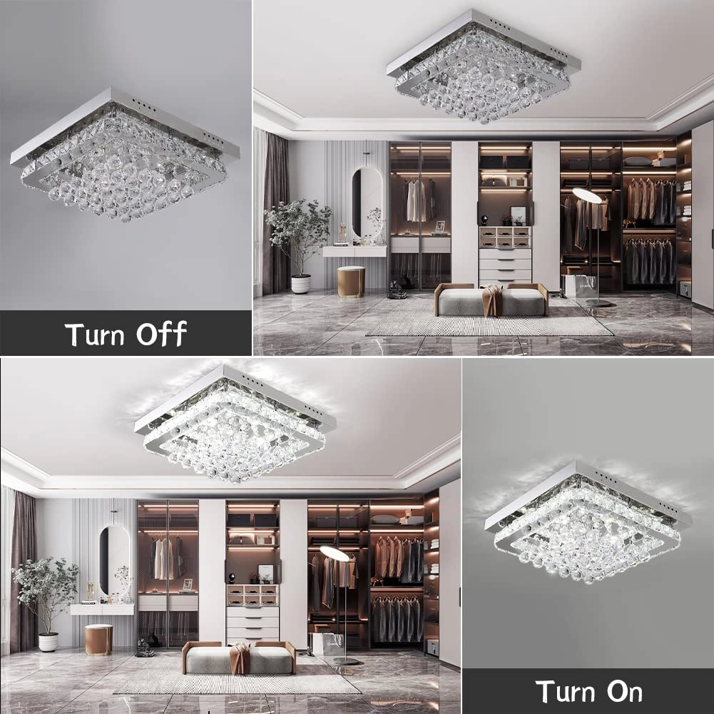 Crystal Ceiling Light - 3000k-6000k Dimmable