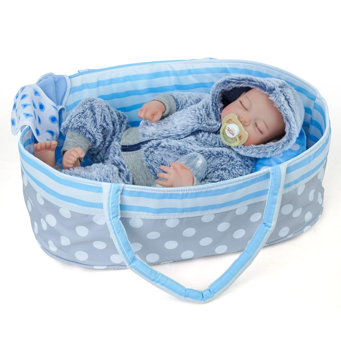 Reborn Baby Doll - 17 Inches Vinyl Boy Closed-Eyes Ages 3+