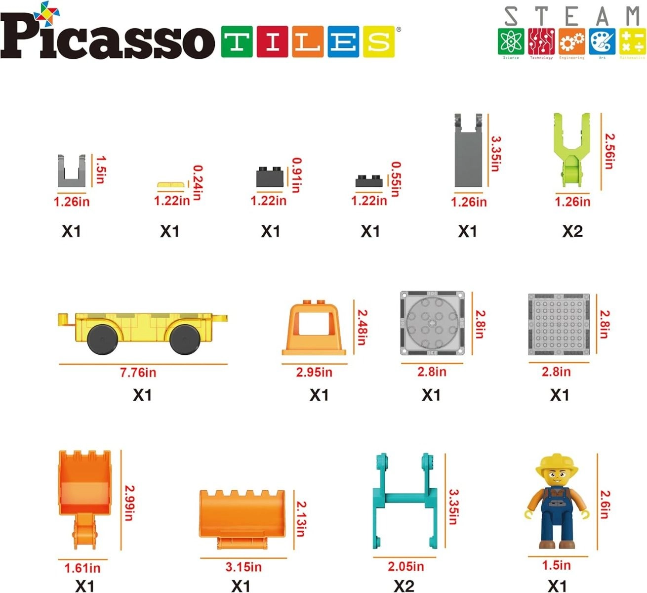 Magnetic Car Base Backhoe & Excavator - 2-in-1