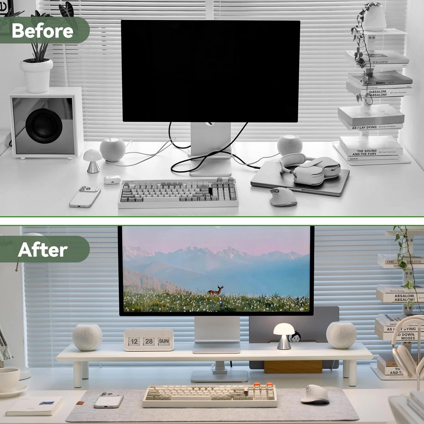 Dual Monitor Stand Riser - 2 or 3 Monitors