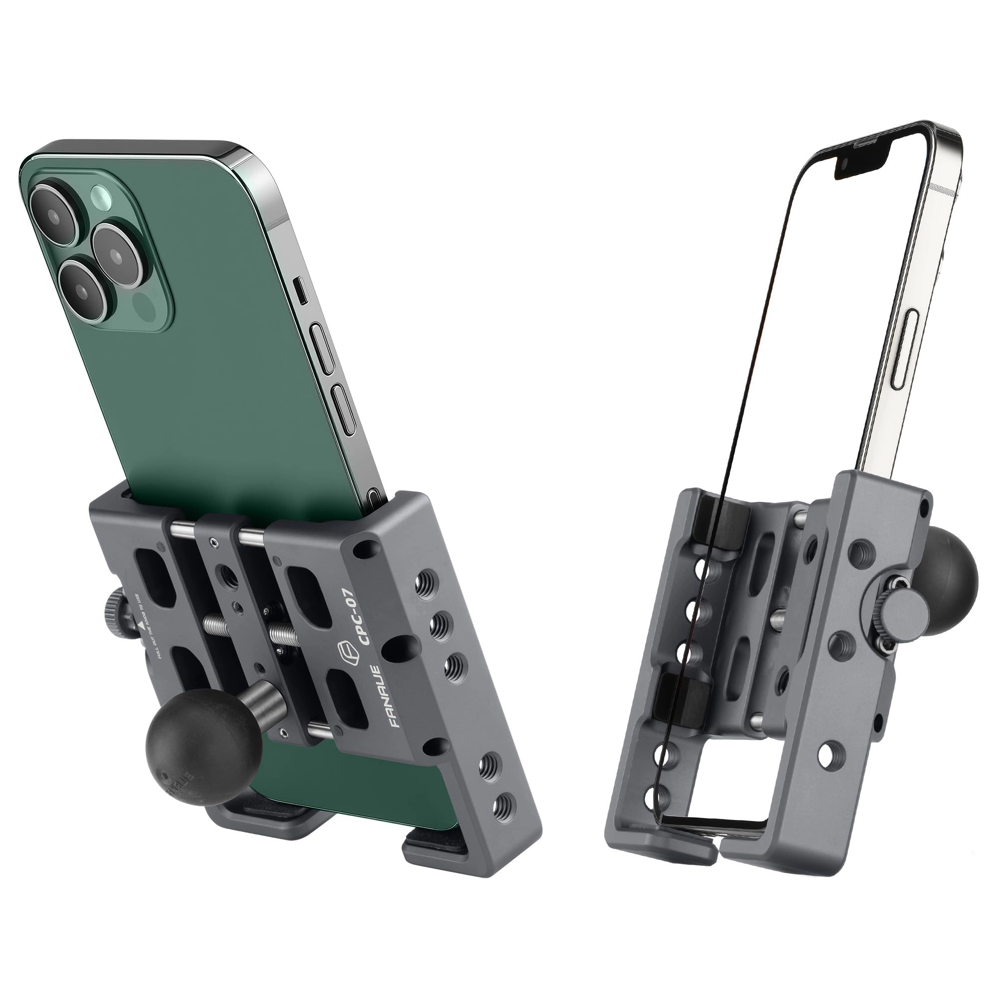 FANAUE Phone Mount - Aluminum Alloy 1'' Ball Universal 2.3" to 3.4"