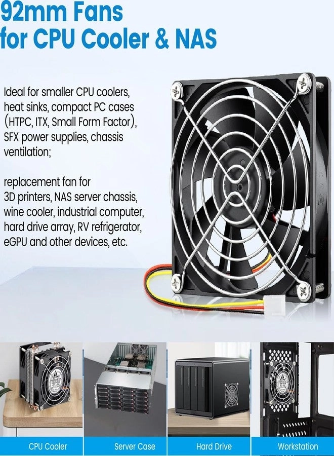 Computer Case Fan - 2-Pack 92mm