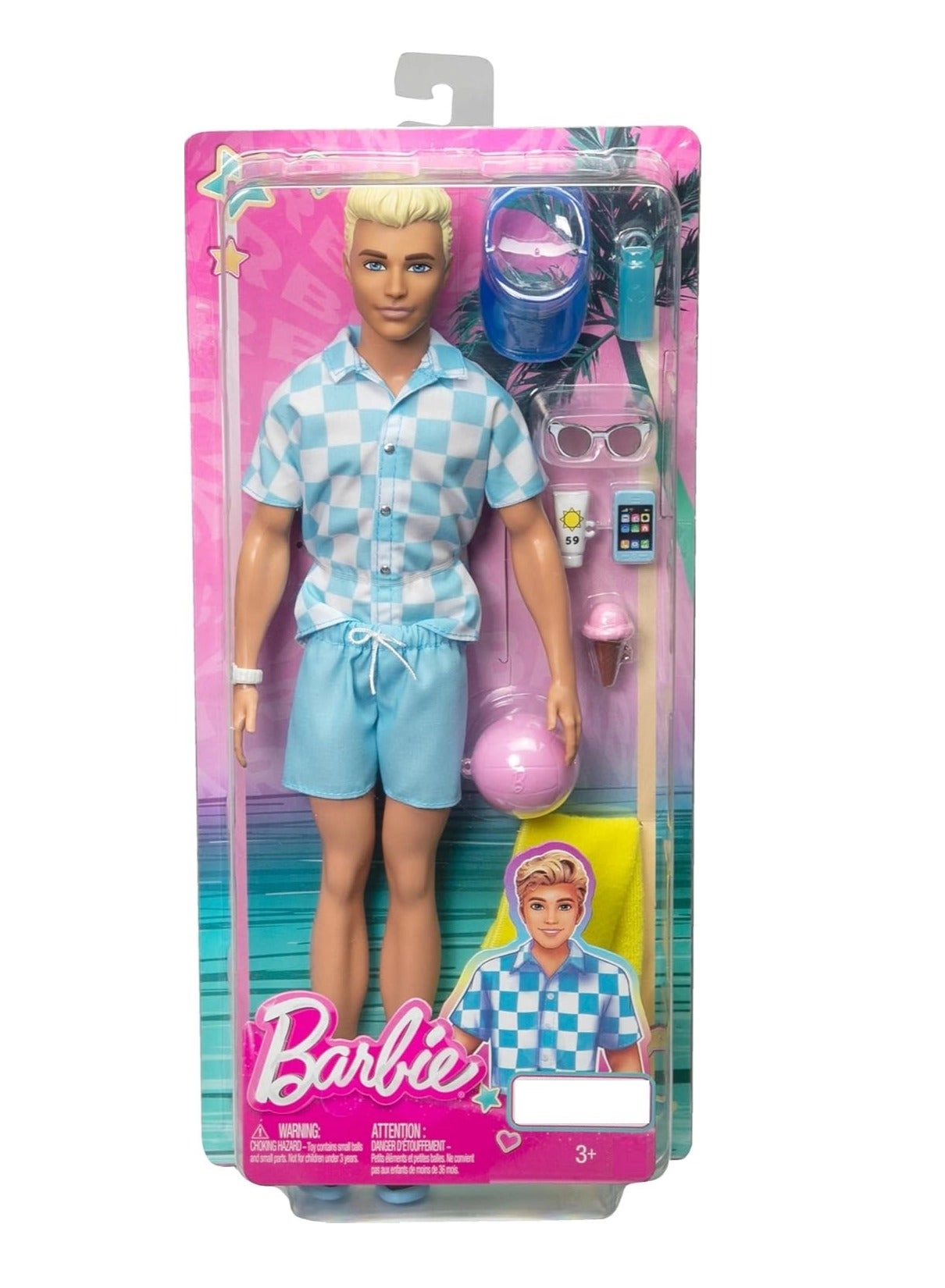 Ken Doll - Male Blonde Blue Button Down And Swim Trunks Ages 3+