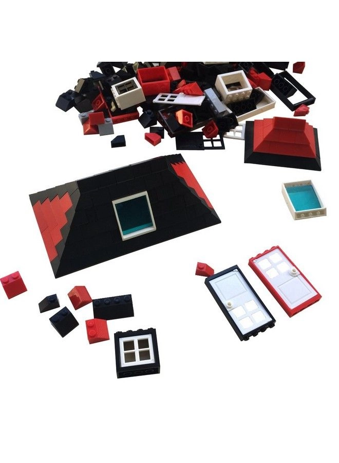 Education Building Bricks Block Windows, Doors and Roof Tiles Set - 161 pcs