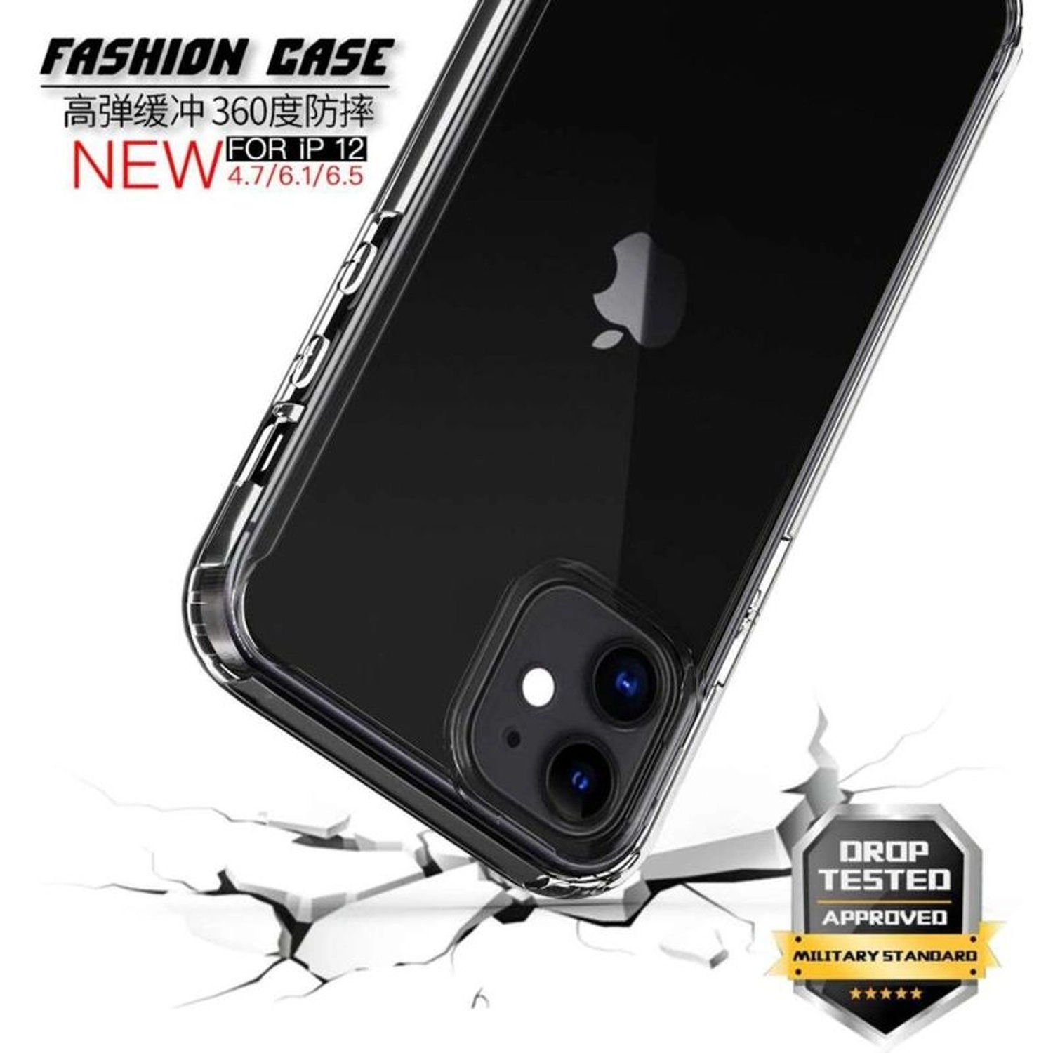 Crystal Case with Screen Protector Back Case for iPhone 12