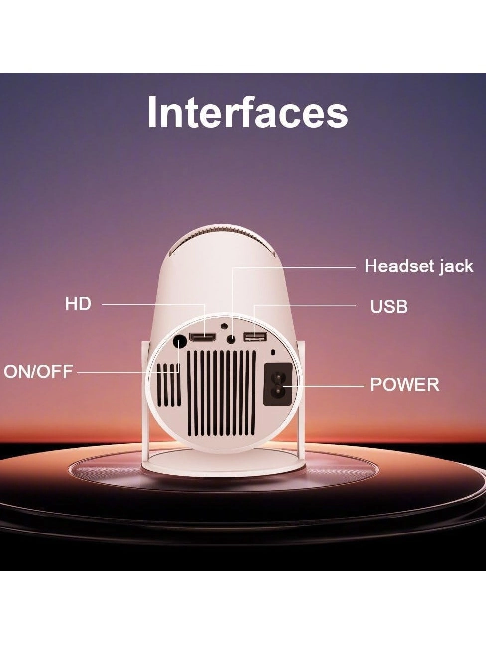 Portable Projector, 4k WIFI Automatic Keystone Correction HD Projector, USB Mini Outdoor Movie Projector, LED Video Smart Home Theater Projectors For Home Office, (1pc, White 4)