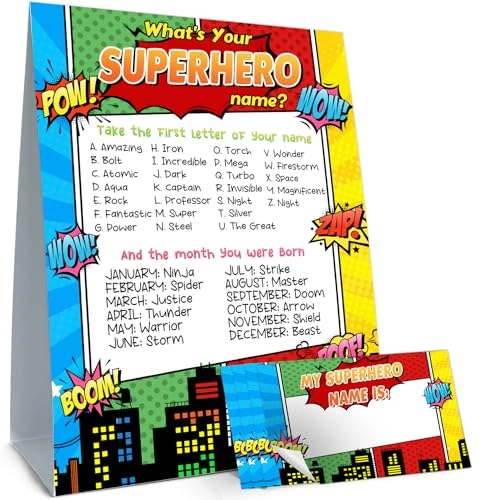 What's Your Superhero Name Game - 20-60 31.0 Count