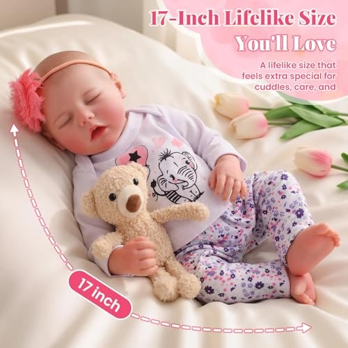 Reborn Baby Doll - 17 Inch Soft Vinyl Can Drink & Pee Ages 3+