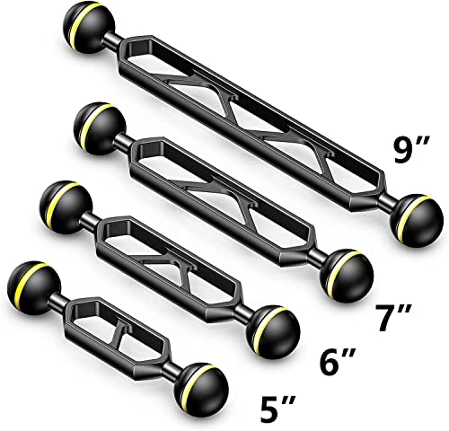 Underwater Extension Arm - 1" Ball to YS Head Adapter Carbon Fiber Dual Ball Arm