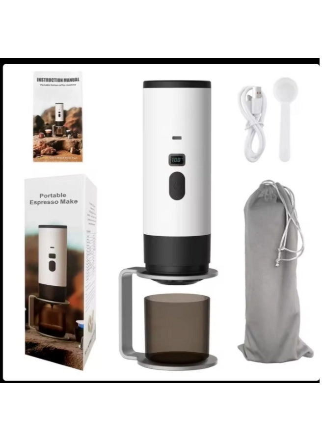 Portable Espresso Maker - Digital Display Compatible with Capsules