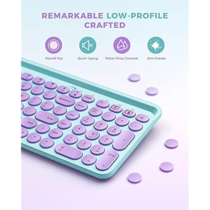 Ergonomic Wireless Rechargeable Bluetooth Keyboard - Wired/Wireless