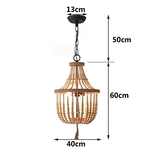 French Country Wooden Chandeliers - E14 3pc Retro white 40*60㎝