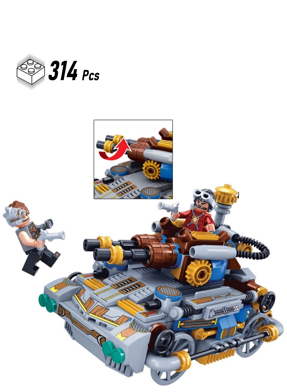 Loquat Steam Straight Car Model - 314 pcs