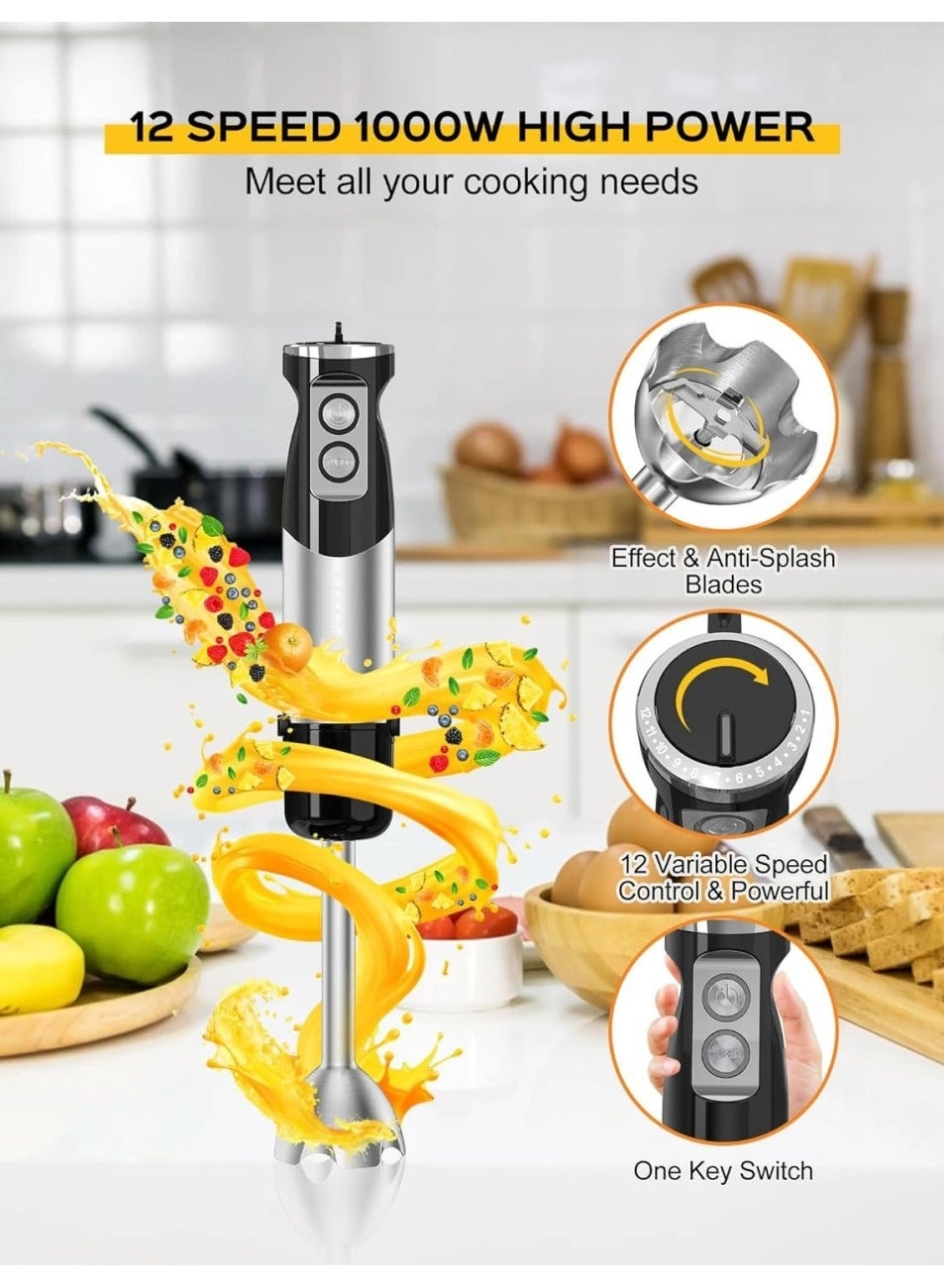 HB-8001 - 5-in-1 Hand Immersion Blender