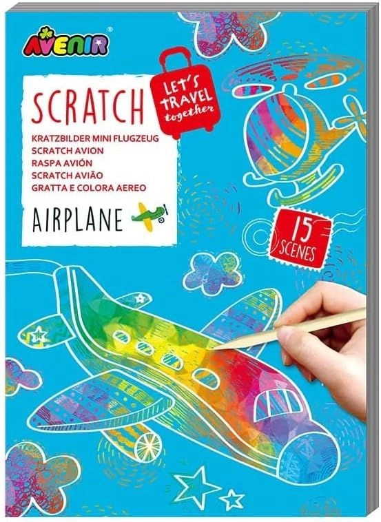 Avenir Lets Travel Together Scratch Book - Airplane - 3+ years