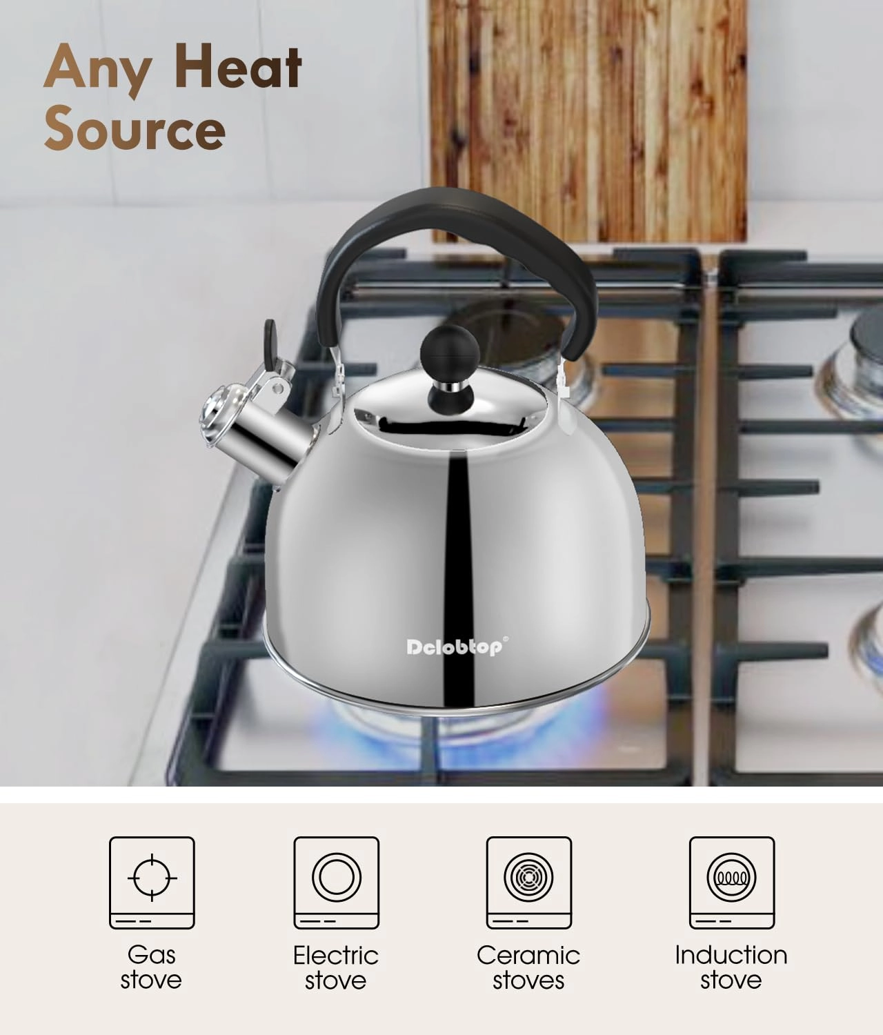 Tea Kettle - Stainless Steel, Bakelite 2 Quarts