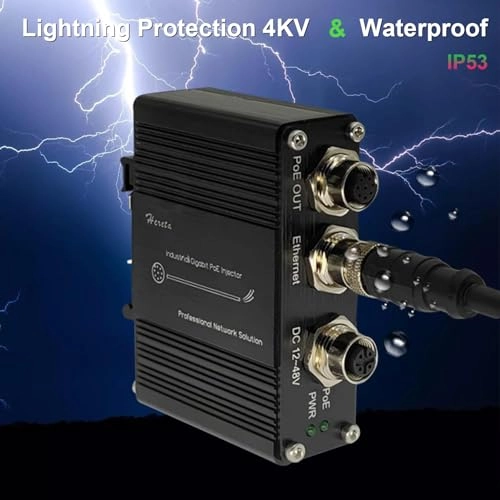 LNK-INJ301-M12 - 12~48V 30W 3 IEEE802.3at 10/100/1000Base-TX