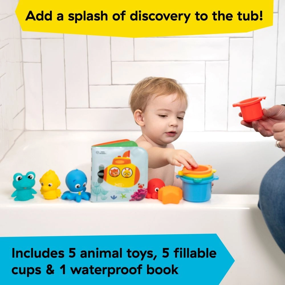 Opus Bath Pals - 11-Piece Bath Gift Set with Book & Toys