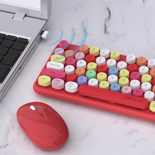 Colorful Computer Wireless Keyboard Mouse Combos - Wired/Wireless